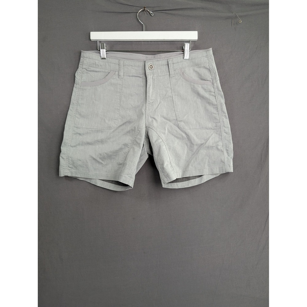 Kuhl Splash 5.5 Shorts Womens 12 Gray Cotton Linen Blend Hiking Outdoor